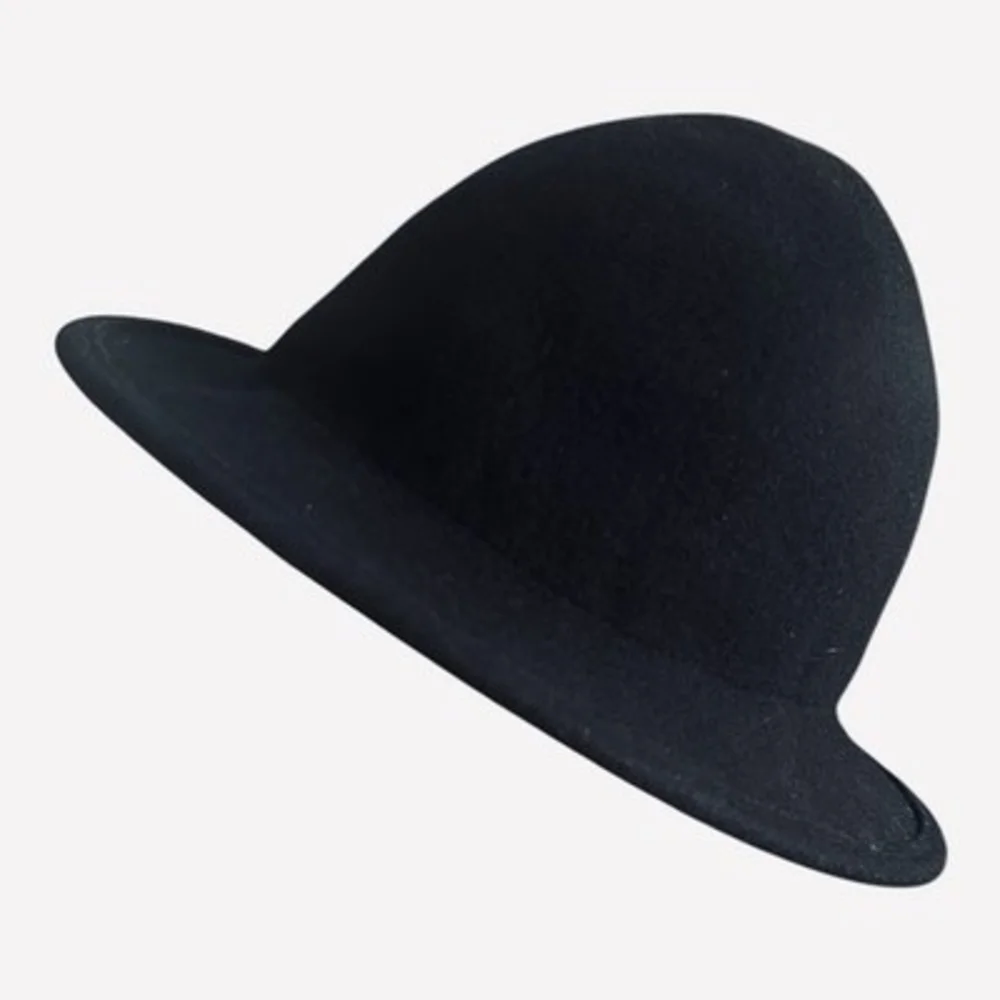 Vintage Lids 100% Wool Felt Bucket Hat Black Tall Crown One Size Unisex EXC